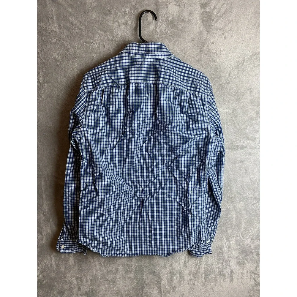 Gap Lived-In Men's M Blue Multicolor Cotton Long Sleeve Shirt